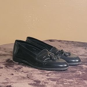 Men Vintage Black Leather Loafers By Stanley Blacker Size 9.5M/Men Dress Shoes/